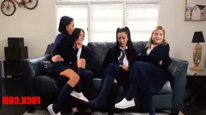 Inexperienced Friends Lose Virginity To Gangbang